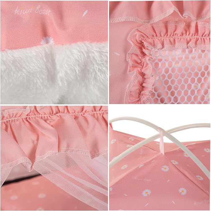 Cat Princess Bed Tent House - Kitty Cute Tent Indoor,Small Dog House Indoor/Outdoor Cave Nest Bed Small Dog Tent for Cat,Puppy Tent (15.7"x15.7"x14.5"/Pink)