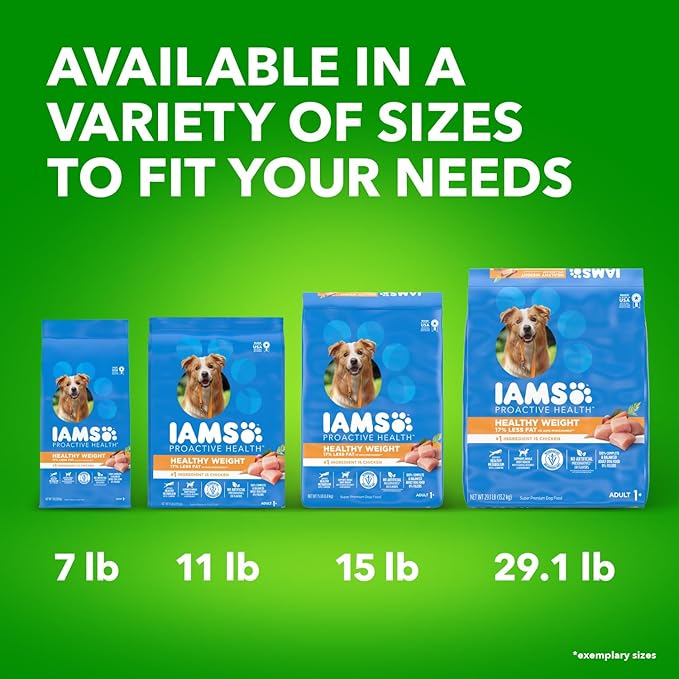 IAMS Proactive Health Healthy Weight Control Adult Dry Dog Food with Real Chicken, 29.1 lb. Bag