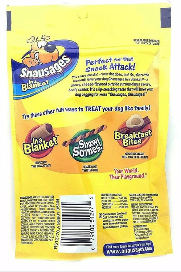 Dog Snacks - Beef & Cheese Flavor - Net Wt 4.5 oz (128 g) - Pack of 2