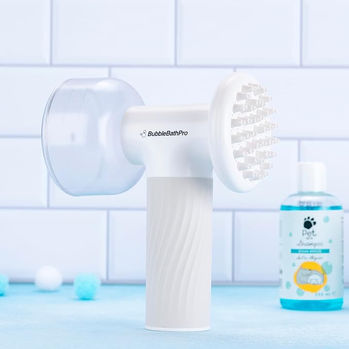 Dog Brush with Auto Foam Shampoo Dispenser Pet Bath & Massage Brush for Dogs and Cats Soft Silicone Grooming Tool for Easy Cleaning and Relaxing Massage