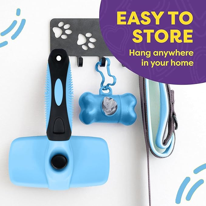 YINGFAN Self Cleaning Slicker Brush for Dogs, Skin Friendly Dog Brush for Shedding, Deshedding Dog Brush for Long Haired and Short Haired Dogs (Sky Blue)