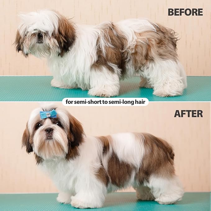 MoeSoce Self Cleaning Dog Brush for Short Haired Dogs, Cat Deshedding Brush with Release Button, Removes Loose Hair and Tangles, Green