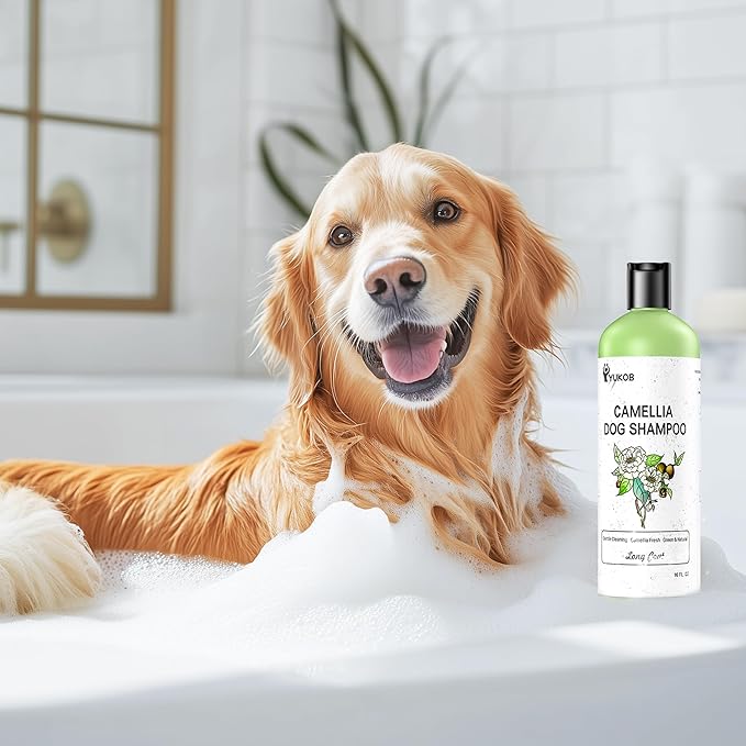 Dog Shampoo and Conditioner for Allergies & Itching -Natural Camellia Oil Pet Shampoo for Sensitive Skin, Deshedding, Smooth Coat for Smelly Dogs,|Brightening Luster | 16 oz