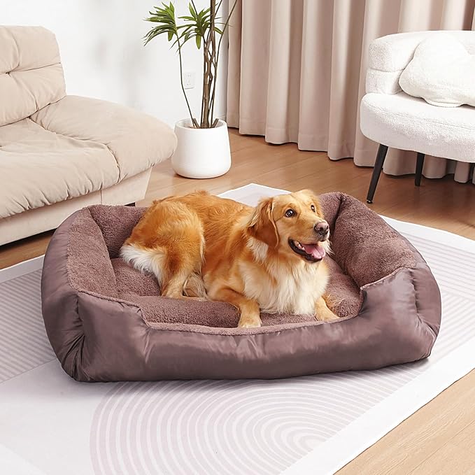 Dog Beds for Small Dogs Washable, Rectangle Dog Bed, Warming Soft Calming Sleeping Puppy Bed with Anti-Slip Bottom