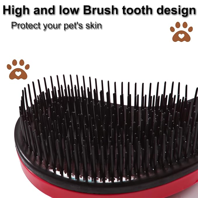 Puppy Brush, Soft Dog Brush for Grooming, Puppy Hair Remover Brush Comb, Grooming Tool for Poodles,Teddy, Yorkies, Maltese, Shih Tzu, Chihuahua, Rose red