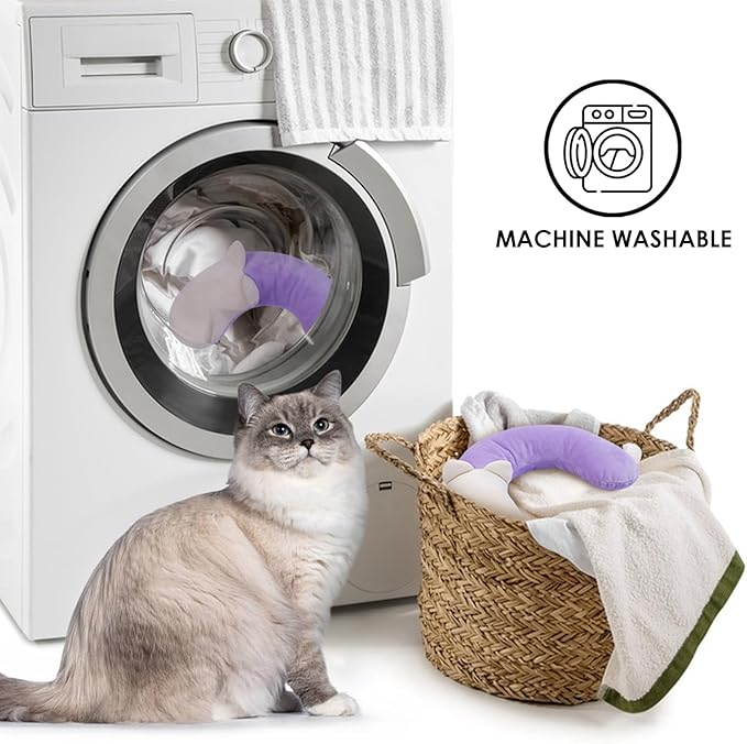 Dog Pillow,Pet Cat Pillow,Dog Pillows for Small Dogs,Dog Neck Pillow,Soft Kitten Pillow,Machine Washable Dog U-Shaped Pillow,Joint Relief Sleeping Improve for Pets, Purple,M
