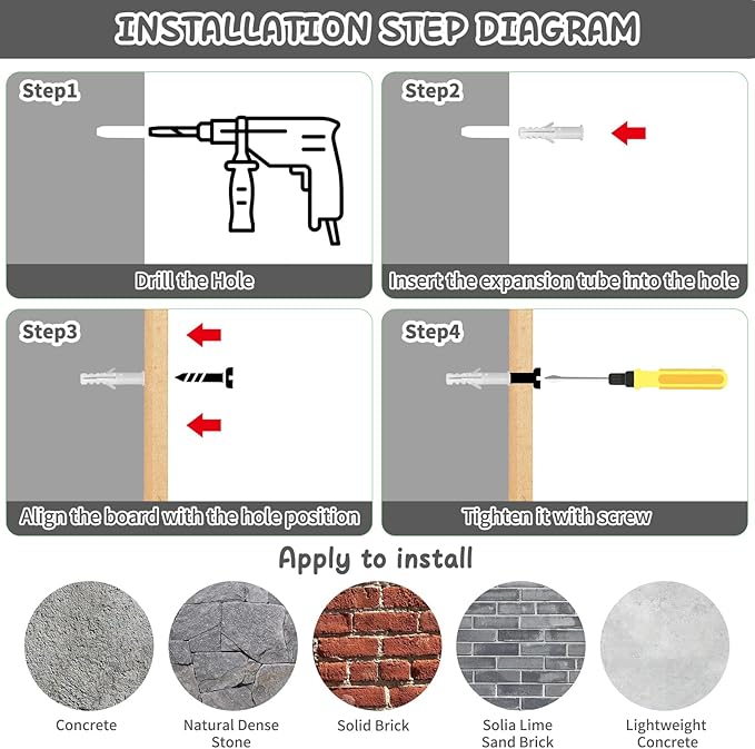 Cat Wall Shelves, 6 in 1 Cat Wall Furniture Set with Condos House, Bed, Bridge, Tree, Steps, Scratching Board, DIY Walls Playground for Indoor (Black)