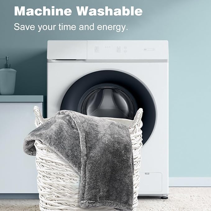 Onarway Dog Blanket Washable for Bed: Dog Blankets 78”x59” - Fluffy Soft Large Throw for Cat Puppy Kitten Dogs - Fleece Pet Blankets for Crate Couch Car and Indoor - Grey