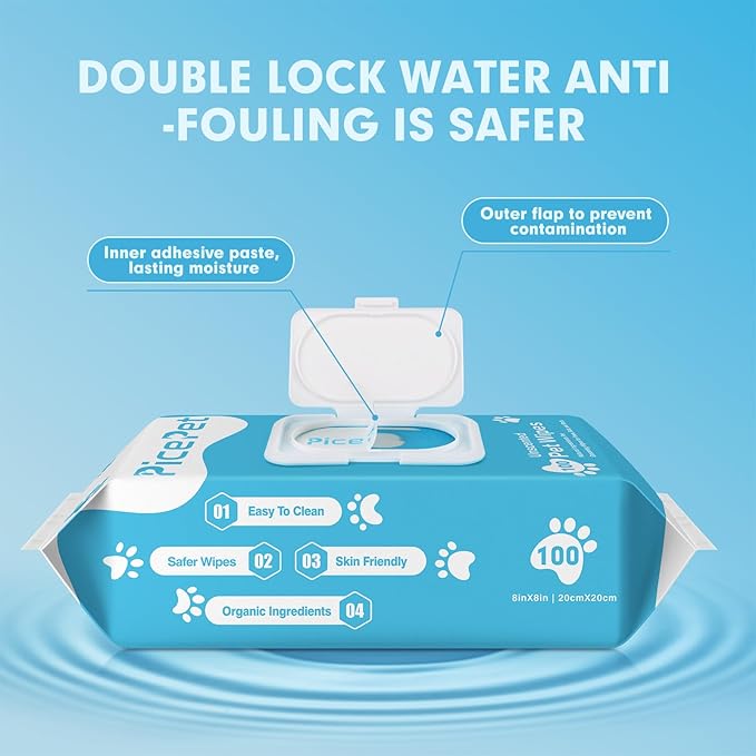 200 Cleaning & Deodorizing Guaranteed Dog Grooming Wipes - Hypoallergenic Pet Wipes for Allergies & Itching - Thick Puppy Wipes for Paws, Butt, Coat, Face & Body, Home & Travel Use, Unscented