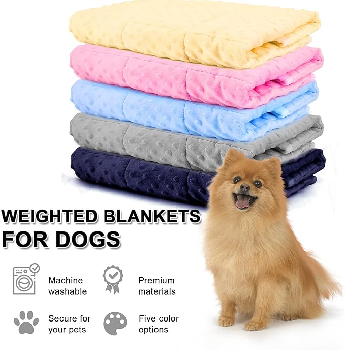 LaSyL Weighted Blanket for Pets | Thunder Blanket for Dogs Anxiety | Premium Soft Minky | Relaxation & Calming & Anti Anxiety | Used in Car, Bed, Couch | Dark Grey, Washable Small 32" L x 24" W