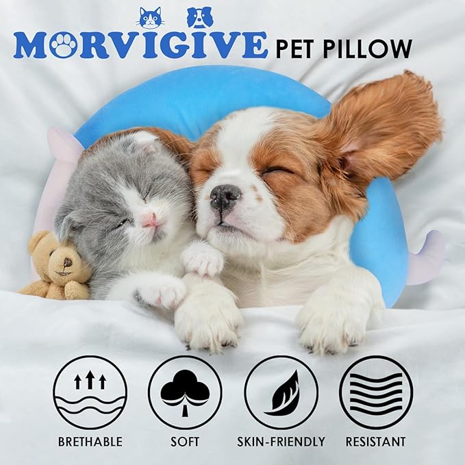 Pet Pillow, Dog Neck Pillow,Dog Pillows for Medium Dogs,Calming Pillow for Dogs, Soft Cat Pillow,Improve Relief Dog Sleeping Pillow,Machine Washable Pet U-Shaped Pillow,Purple,L