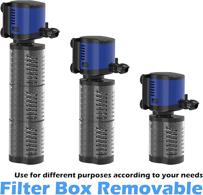 TARARIUM Fish Tank Filter Powerful 400GPH for 75-200 Gallon Large Aquarium Small Pond Fountain, Wave-Maker Submersible Water Pump Turtle Tank Filter for Saltwater & Freshwater System