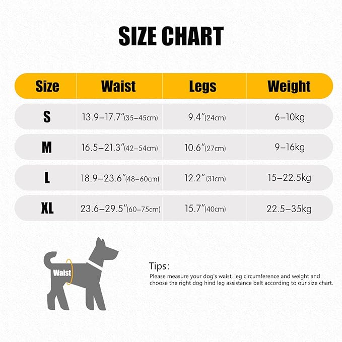 Dog Leg Support for Back Legs, Adjustable Lift Harness for Dog, Breathable Dog Sling for Rear Legs Grey X-Large