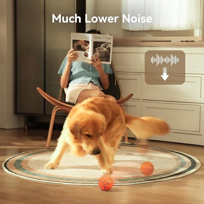 【New Material】Cheerble Smart Interactive Dog Toy, Wicked Ball AIR, Automatic Moving, Bouncing, and Rotating Ball, E-TPU Material, IPX7 Waterproof Rating, Active Rolling Ball for Medium and Large Dogs