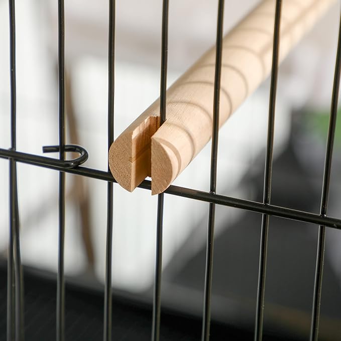 PawHut Large Bird Cage with 1.7 ft. Width for Wingspan, Bird Aviary Indoor with Multi - Door Design, Fit for a Canary, Finch, Conure, 55", Black