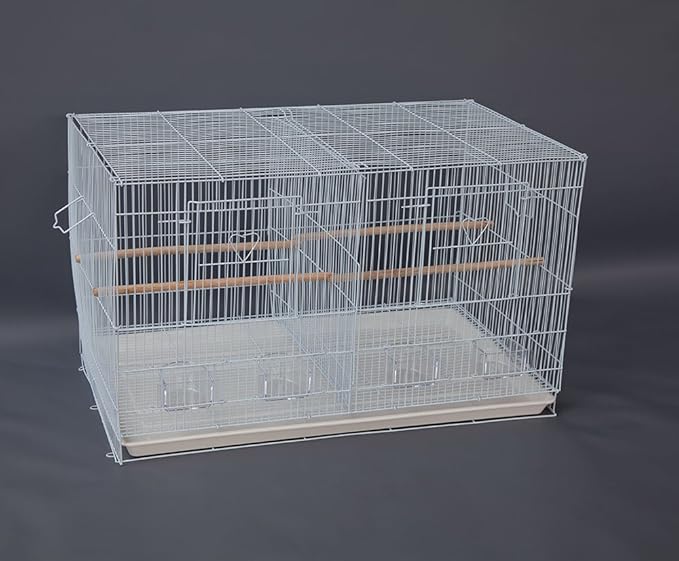 Lot of 4 Breeding Bird Carrier Cage with Dividor 30x18x18 for Parakeet Canary Finch Loverbird (White)
