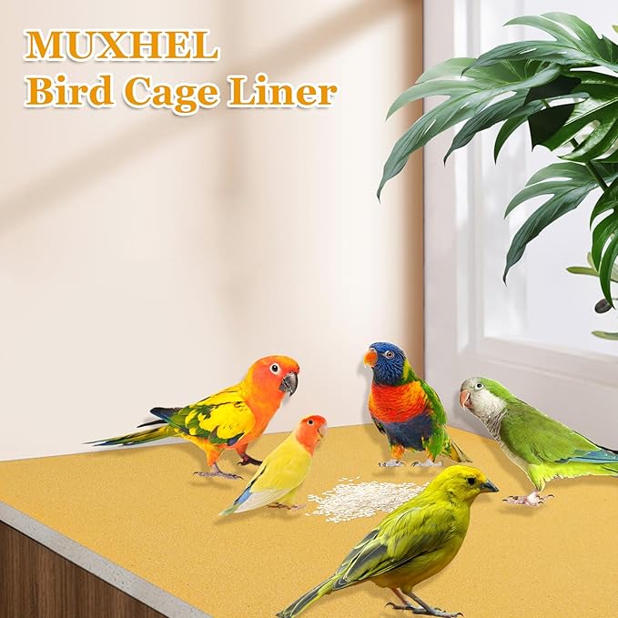 50 Pcs Gravel Liner Paper for Bird Cage, 11" x 17" Bird Cage Liner, Easy Clean Pet Grinding Sandpaper for Bird Cage