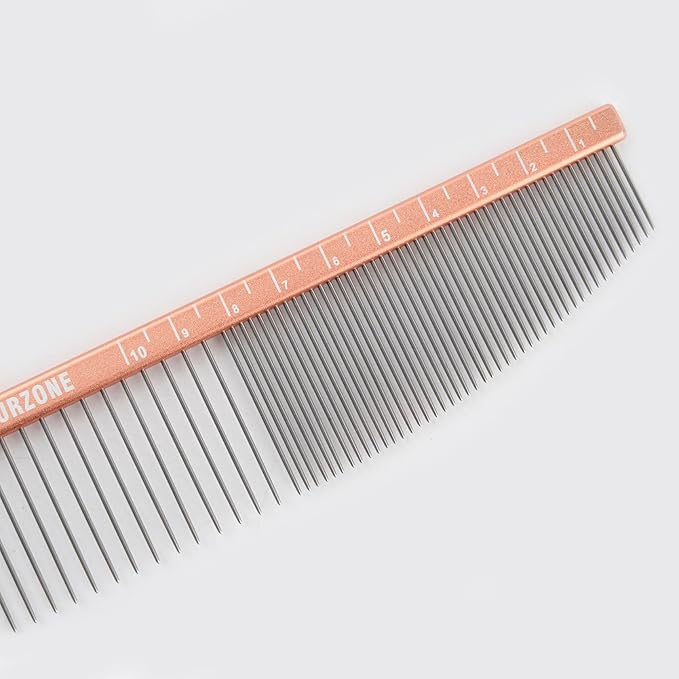 2-in-1 Greyhound Comb for Dogs, Meler Greyhound Comb (Half Curved/Coarse), 86 Stainless Steel Pins Dog Comb, Aluminum 24.5cm Handle, Lightweight, Remove Dogs Eye Debris, Fur Tangle Free