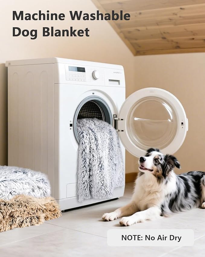 PJYuCien Large Dog Blanket, Reversible Fleece Sherpa Blankets, Soft Plush Pet Throw for XL Dogs, Washable Cozy Furniture Protector for Couch/Bed, 80" x 60", Grey