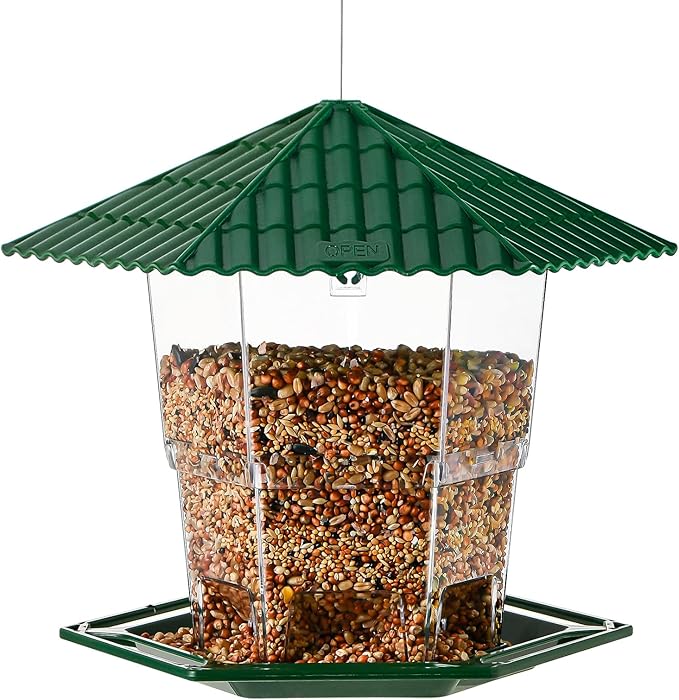 Bird Feeders for Outdoors Hanging Bird Feeder Wild Birds Seed, Green 2 Pack B