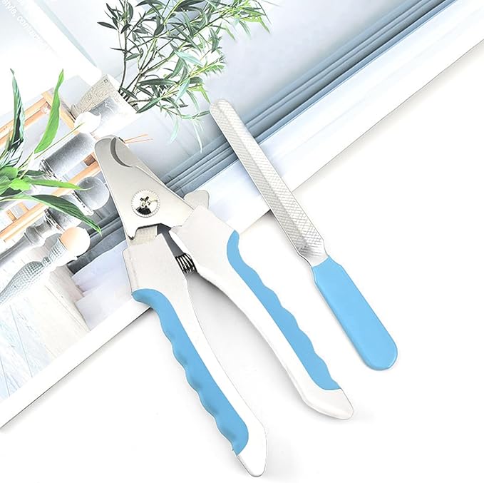 Dog Nail Clippers Trimmer for Small Medium Large Dog, Pet Grooming Tool with Quick Sensor, Nail File-Blue