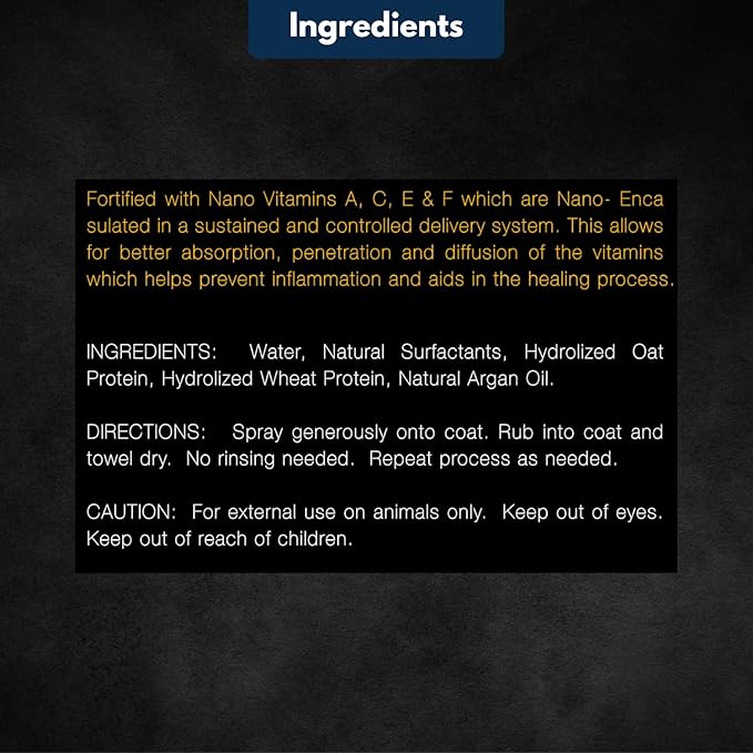 E3 Waterless Dog Shampoo 16 oz - Argan Oil Scented Dry Shampoo for Dogs & Cats - No Rinse - Waterless Pet Shampoo for Grooming - Softens Coat & Controls Odor - Dog Dry Shampoo, Safe & Easy Bathing