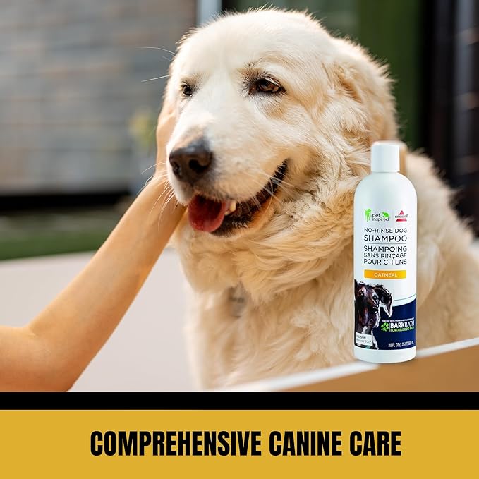 2-Pack Oatmeal Bath for Bissell Barkbath No Rinse Dog Shampoo - Natural & Waterless Dog Shampoo for Fresh & Clean Coat - Gentle Dog Dry Shampoo for Dogs - Alcohol Free Dog Wash Solution (20 Fl Oz)