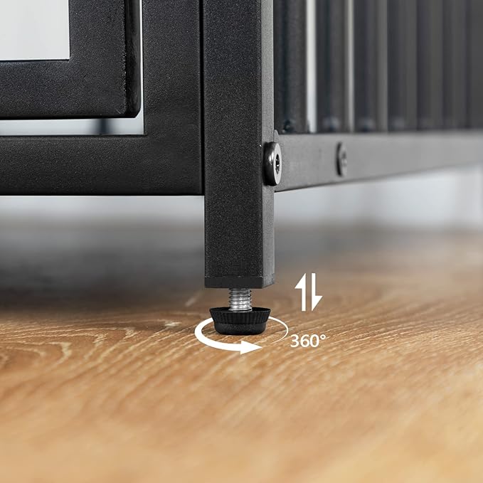 HOOBRO Dog Crate Furniture, Wooden Dog House, Decorative Dog Kennel with Drawer, Indoor Pet Crate End Table for Small Dog, Steel-Tube Puppy Cage, Chew-Proof, Rustic Brown and Black BF01GW03