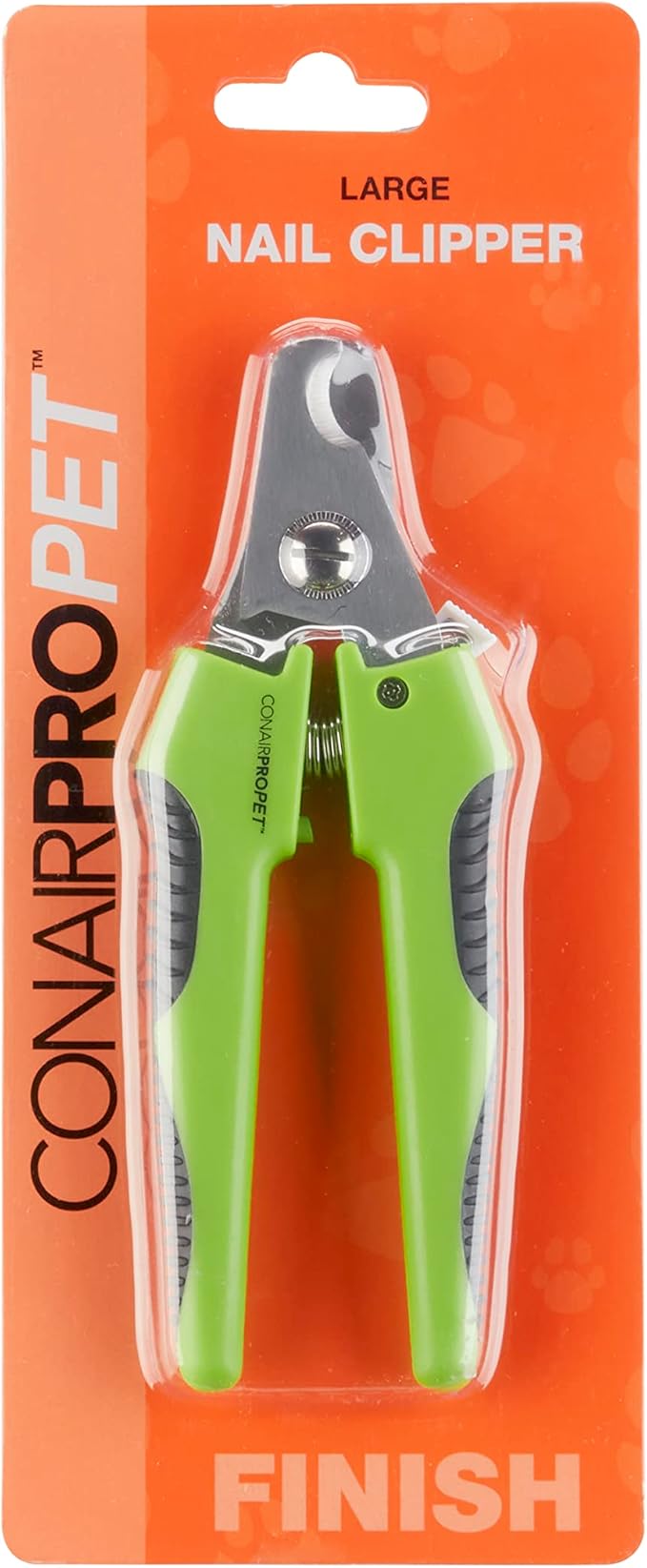 CONAIRPRO dog & cat Large Dog Nail Clippers, Built-In Safety Guard, Stainless Steel Cutting Blades, Non-Slip Grip, Precise Cut, Trimmer for Large-Sized Dogs,Yellow
