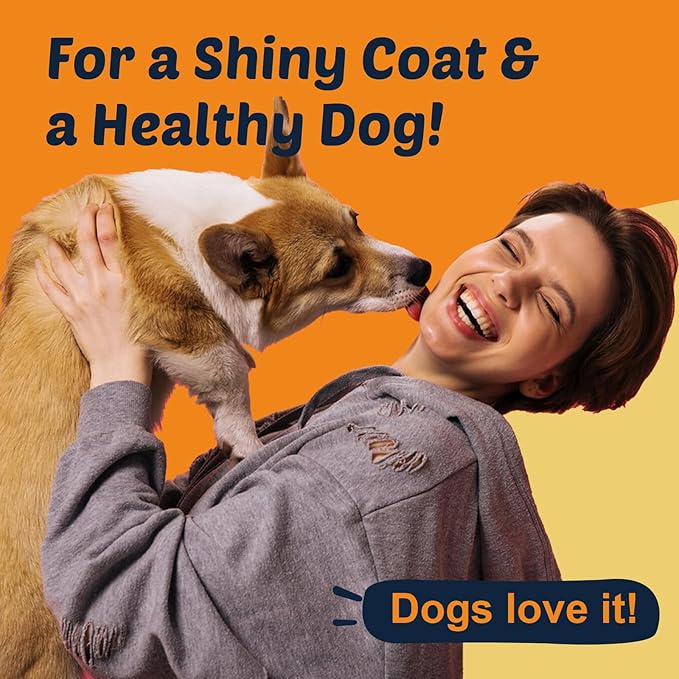 Omega 3 Fish Oil for Dogs, Salmon Oil for Dogs with EPA & DHA for Skin & Coat Health, Itch & Allergy Relief, Dog Shedding, Hot Spots Treatment, Joint Support, with Astaxanthin & Vitamin E