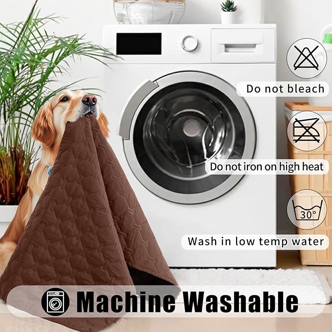 Smiry Waterproof Dog Blanket, Soft Dog Bed Cover Pet Blanket, Reversible Couch Cover for Dogs Washable, Pet Couch Covers for Sofa Furniture Protector for Puppy Cat (52x82 Inch, Brown/Chocolate)