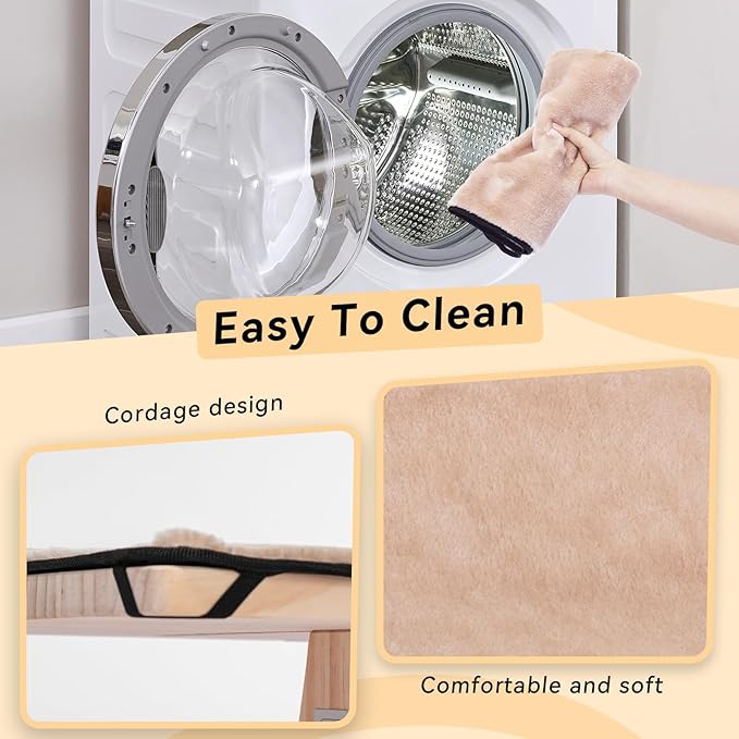 PETSFIT 2 Cats Design Window Perch, Cat Hammock Window Seat with Natural Wood &Removable Fleece Mat for Large Cats, Easy to Adjust&Assemble Cat Bed for Windowsill, Bedside and Drawer