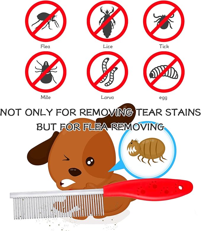 4 Pieces Pet Grooming Kit - Dematting Combs, Slicker Brush, and Steel Comb for Removing Knots and Hair from Dogs, Cats, and Poodles