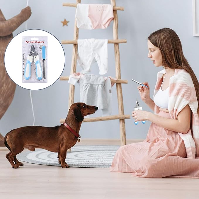 Dog & Cat Pets Nail Clippers - with Safety Guard, Dog Nail Clipper with Dog Nail File, Professional Dog Nail Care to Prevent Over Cutting