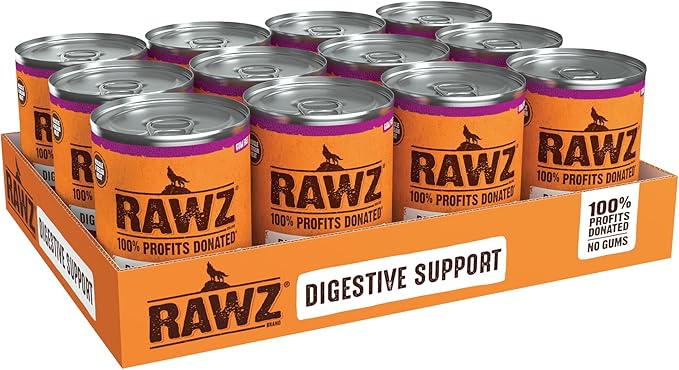 Rawz Natural Pet Food, Digestive Support Canned Dog Food, 12.5 Ounce (Pork/Turkey & Pumpkin) Case of 12 Cans
