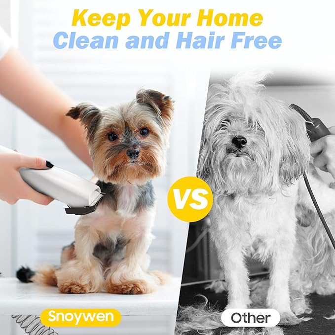 Dog Grooming Kit & Pet Hair Dryer & Dog Electric Clippers, 3L Large Capacity with 8 Grooming Tools, Low Noise for Long Hair Dogs and Cats, Adjustable Airflow and Temperature, UL, Touchscreen