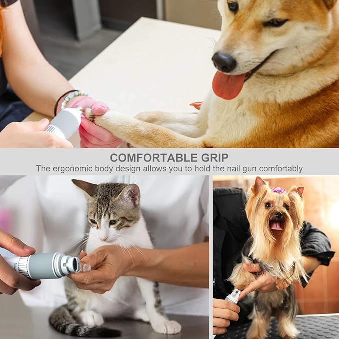 Dog Nail Grinder and Clippers Quiet with 10h Working Time Professional Pet Nail Trimmer Stepless Speed Regulation Pet Nail Grinder Electric Nail File for Large Medium Small Dogs and Cats