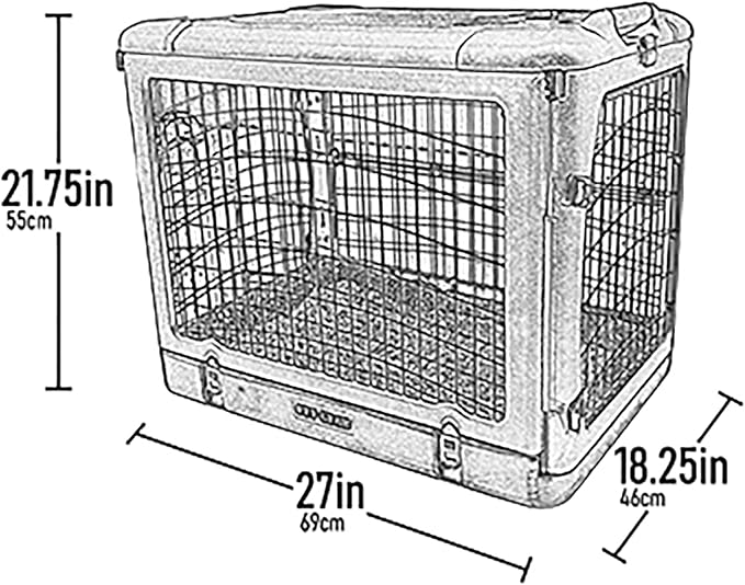 Pet Gear _he Other Door 4 Door Steel Crate for Dogs/Cats with Garage-Style Door, Includes Plush Bed + Travel Bag, No Tools Required, Willow