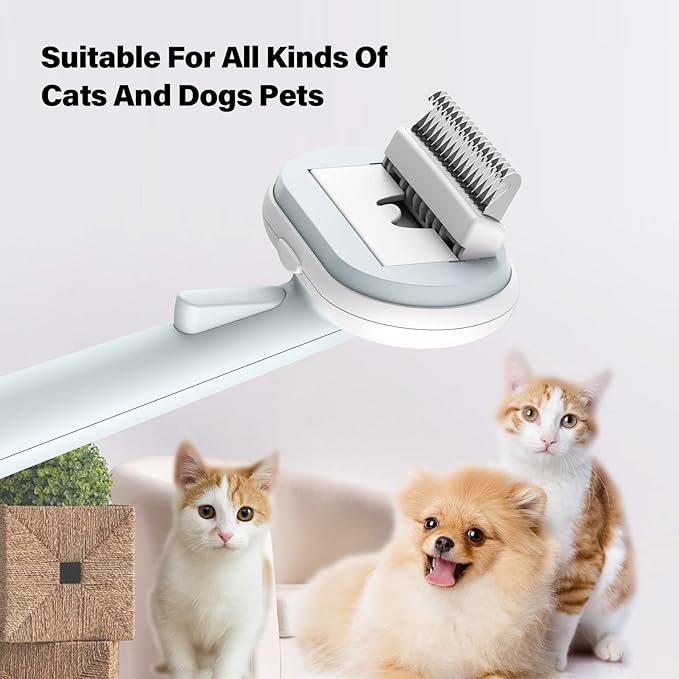 5-In-1 Multifunctional Pet Grooming Set Needle Brush, Hair Brush, Hair Removal Comb, Bath Massage Brush, In Addition To Loose Hair, For Cats & Dogs (Blue)