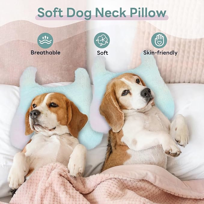 T'CHAQUE Dog Pillow Bed Cat Pillows for Indoor Cats Soft Dog Calming Pillow for Small Dogs Anxiety Relief Comfort Dog Neck Pillow Pet Sleeping Improve Pet Calming Toy for Upper Spine Support