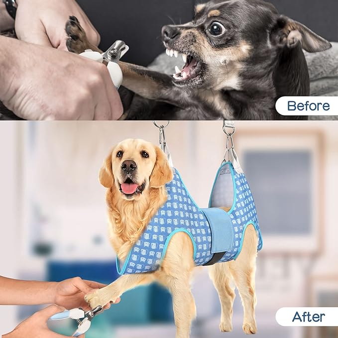 Dog Grooming Hammock, Pet Grooming Hammock Harness for Large Dogs, Dog Hanging Sling for Nail Clipping/Trimming/Cutting