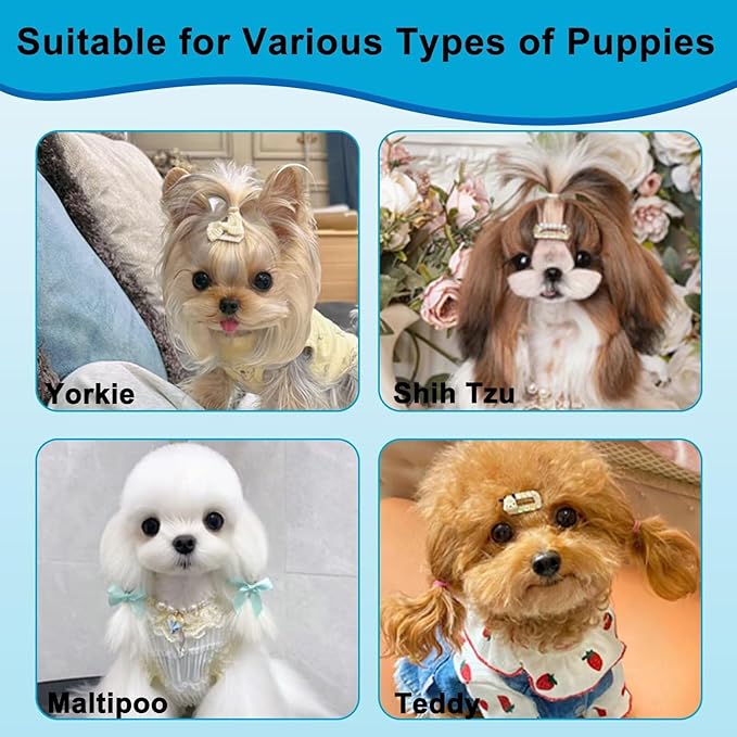 Puppy Brush - Soft Dog Brush - Perfect for Yorkie, Shih Tzu, Maltipoo & Maltese Grooming - Gentle Hair Remover for Easy Pet Grooming at Home (Blue)