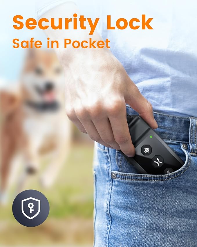 Dog Shock Collar 4265Ft Dog Training Collar with Remote for Large Medium Small Dogs, IP67 Waterproof with 4 Safe Training Modes, Security Lock, Dog Bark E-Collar for All Breeds(Navy Blue 1 Pack)