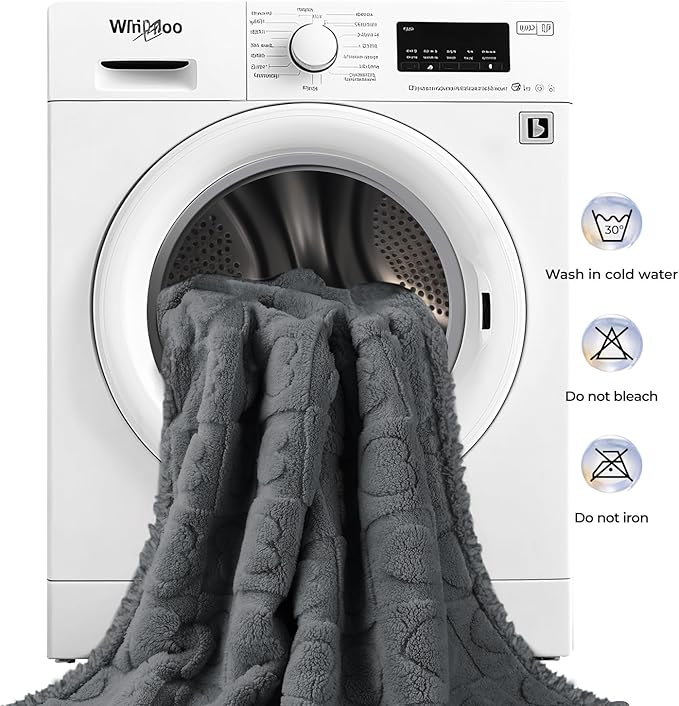 Luciphia Waterproof Blanket for Large Dogs Washable Pet Bed Cover Soft Fluffy Puppy Blanket with Premium Fleece Cozy Calming Cat Blankets for Indoor Cats Grey 85x57 inch