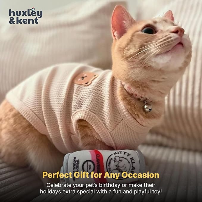 Huxley & Kent Plush Cat Toy - Interactive Catnip Toy for Cats & Kittens - Soft Kitty Toy with Crinkle & Catnip - Fun Indoor Play Toy - Kitty Klaw Clawberry