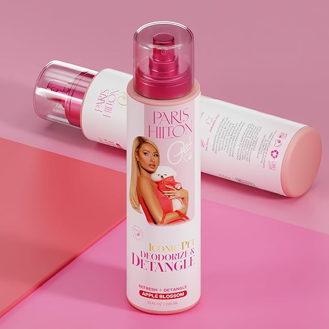 Paris Hilton Dog Perfume, Deodorizer & Detangler | Odor Neutralizing with Sweet Floral Apple Blossom Scent - Sulfate-Free, Vegan, Hypoallergenic for All Pet Breeds 10oz/295ml