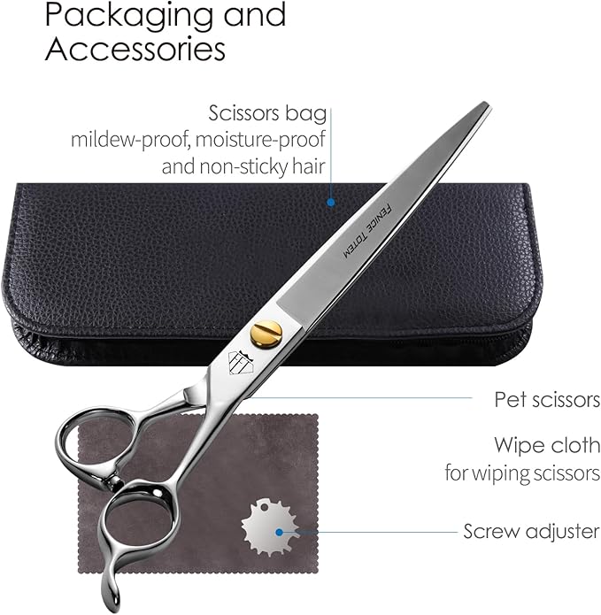 Dog Grooming Scissors: 8.0" Pet Shears Made Of Japanese VG10 Advanced Stainless Steel Professional Grooming Scissors for Dogs Cats and Other Pets