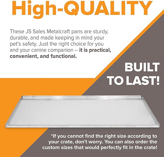 (Galvanized, 29.25" L X 20.5" W X 1") Frisco Metal Replacement Crate Tray for Heavy Duty Single and Double Door Dog Crate Chew Proof Crack Proof Multipurpose Tray