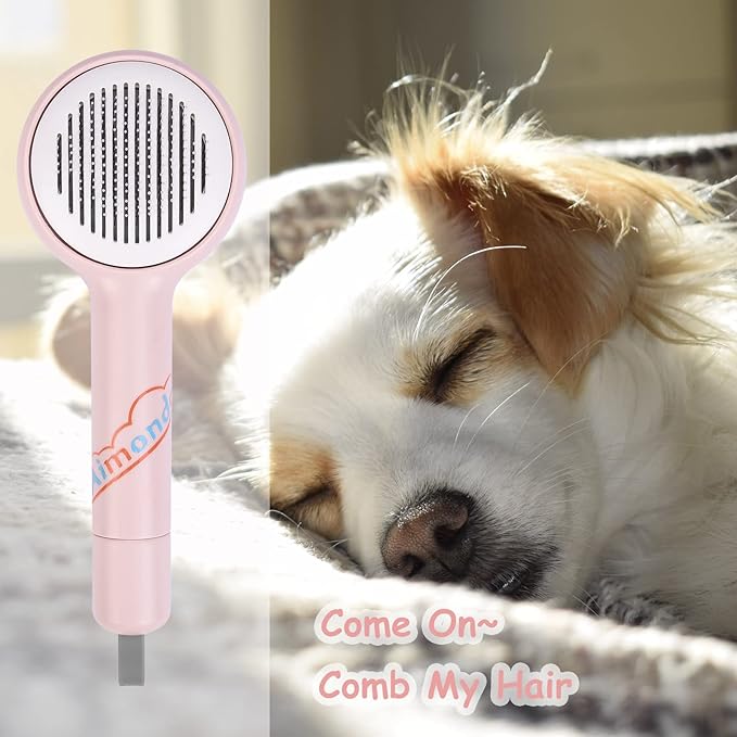 Dog Brush, Self Cleaning Slicker Brushes for Dogs Cats, Cat Grooming Brush, Shedding Tools for Massage, Removes Loose Undercoat Mats Tangled for Short Long Hair Puppy Kitten