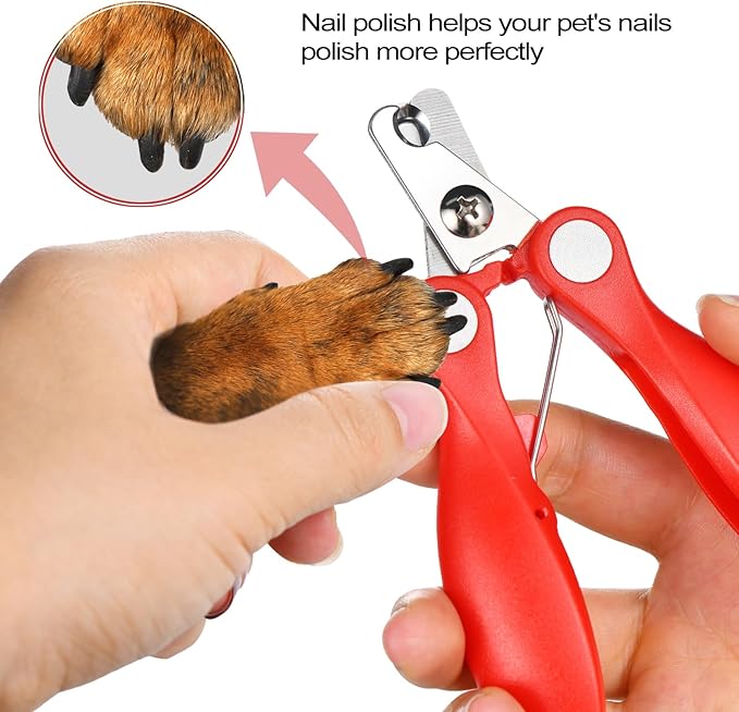 2 Pack Professional Dog Nail Trimmer, Safety Guard Pet Nail Clipper for Dogs, Sharp Pet Nail Trimmer with Nail File, Claw Care Tool for Small & Large Dogs Cats, Prevent Over Cutting